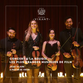 Concert à la bougie à Chateau Virant avec le quatuor Bowstroopers