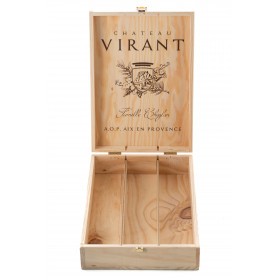 Wooden box 3 bottles